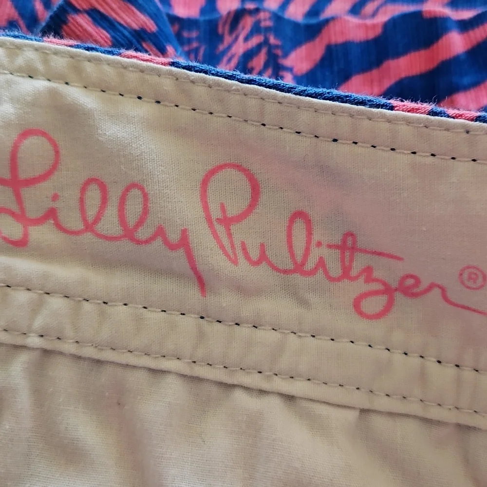 Lilly Pulitzer The Callahan Shorts Zebra Pink Blue Size‎ 00